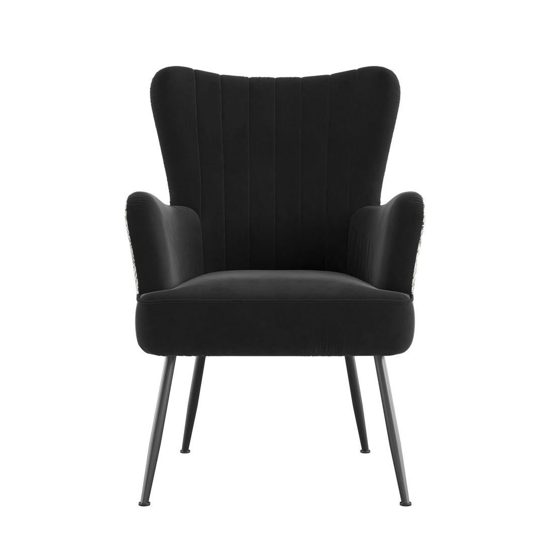 Amirra Black Accent Chair Black Foam Solid Wood