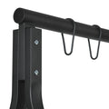Outsunny Metal Porch Swing Stand, Heavy Duty Swing Frame, Hanging Chair Stand Only, 528 Lbs Weight Capacity, For Backyard, Patio, Lawn, Playground, Black Black Steel