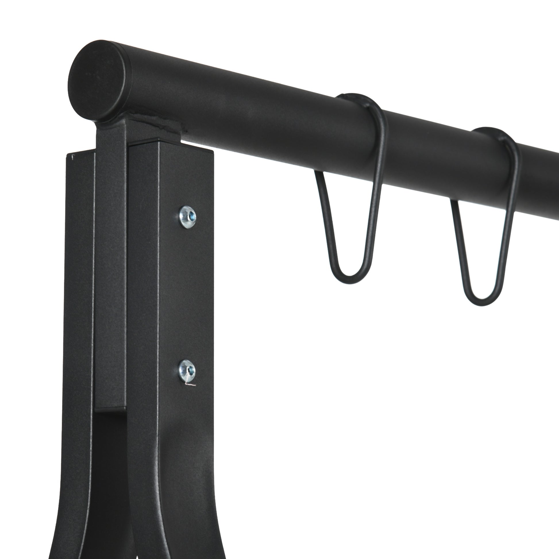 Outsunny Metal Porch Swing Stand, Heavy Duty Swing Frame, Hanging Chair Stand Only, 528 Lbs Weight Capacity, For Backyard, Patio, Lawn, Playground, Black Black Steel