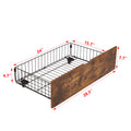 Queen Bed Drawers Black Brown Mdf Metal