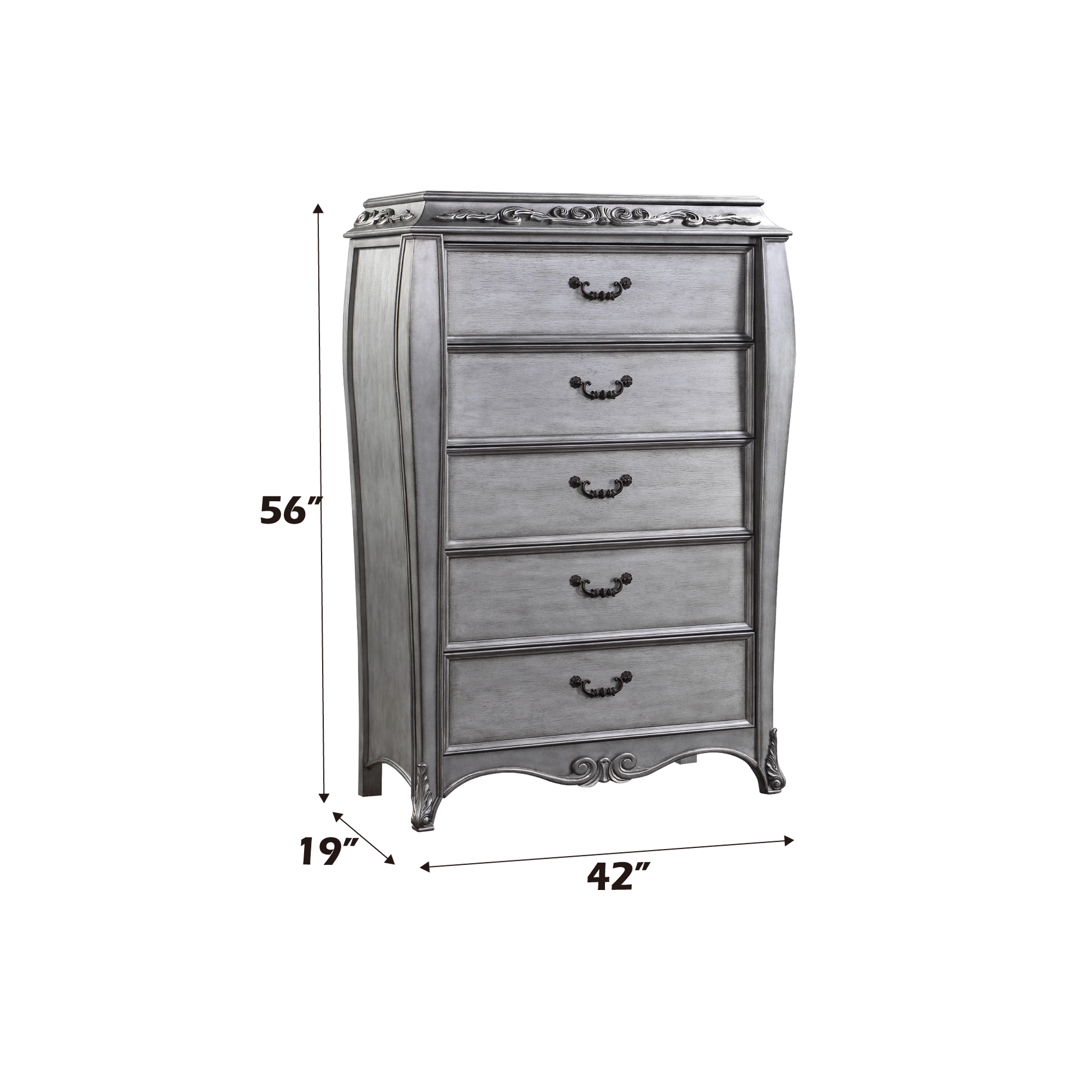 Leonora Chest, Vintage Platinum 22146 Silver Wood