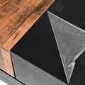 31.4'' X 31.4'' Square Coffee Table With Sliding Tabletop, High Gloss Center Table With Hidden Storage Compartment, Extendable Cocktail Table With Walnut Grain Finish For Living Room, Black Black Square Mdf