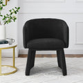 Modern Style Simple And Elegant Chair, Black Leisure Chair, Suitable For Dining Bedroom Living Room Reception Desk Assembly Required Black Black Foam