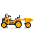 12V Kids Ride On Electric Tractor Black Knight,Kids Ride On Toy.2Wd,Non Skid Tires, Steering Wheel, Foot Pedal,With Removable Storage Tug,Light,Bluetooth,Music,Mp3,Usb,Power Display For Kids Aged 3 . Yellow 50 99 Lbs Polypropylene