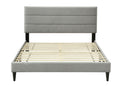 Full Sized Channel Bed In A Box W Usb Gray Upholstered