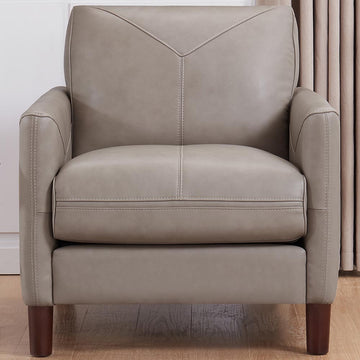 Yorkdale Leather Chair Stone Gray Down Filling Genuine Leather