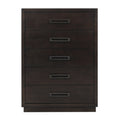 Modern Bedroom Furniture 1Pc Chest Of 5X Drawers Charcoal Finish Stylish Gunmetal Tone Handles Charcoal Bedroom Modern Wood