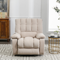 Massage Recliner Chair Electric Power Lift Recliner Chairs With Heat, Vibration, Side Pocket For Living Room Bedroom, Beige Beige Velvet