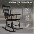 Outsunny Outdoor Wood Rocking Chairs Set Of 2, 350 Lbs. Porch Rockers With High Back For Garden, Patio, Balcony, Black Black Wood