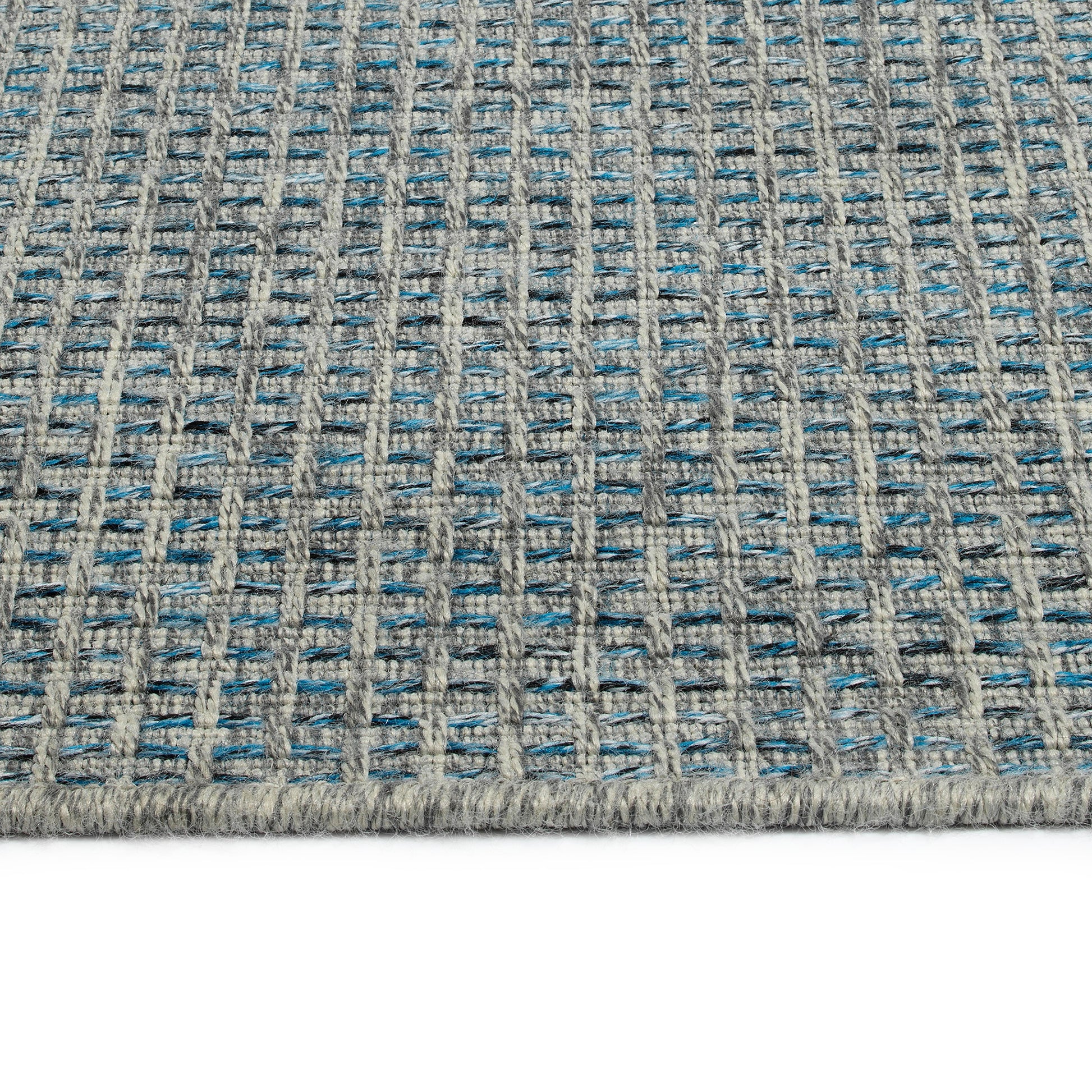 Modern, Transitional, Geometric, Southwestern, Textured High Low Cut & Loop 5'3" X 7'6" Rectangle Area Rug Blue Polypropylene