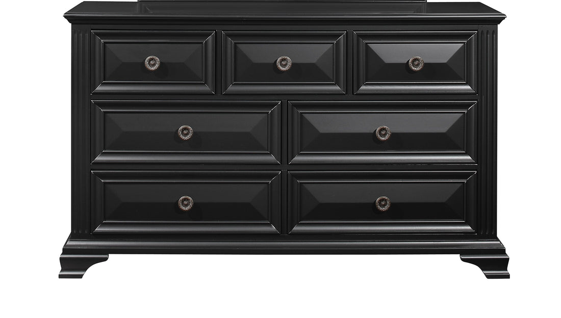 Rex Black Dresser Black Solid Wood Mdf