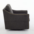 Dark Grey 360 Degree Swivel Rotating Accent Chair With Usb And Magazine Book For Living Room And Hotel Bed Room,Upholstered Accent Chair With Cooper Nail Dark Grey White Primary Living Space American Design,Classic,Modern Pine Foam Wood Fabric