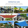 Outsunny 24' X 24' Sun Shade Sail Canopy, Uv Block For Patio Backyard Lawn Garden, Blue Blue Polyethylene