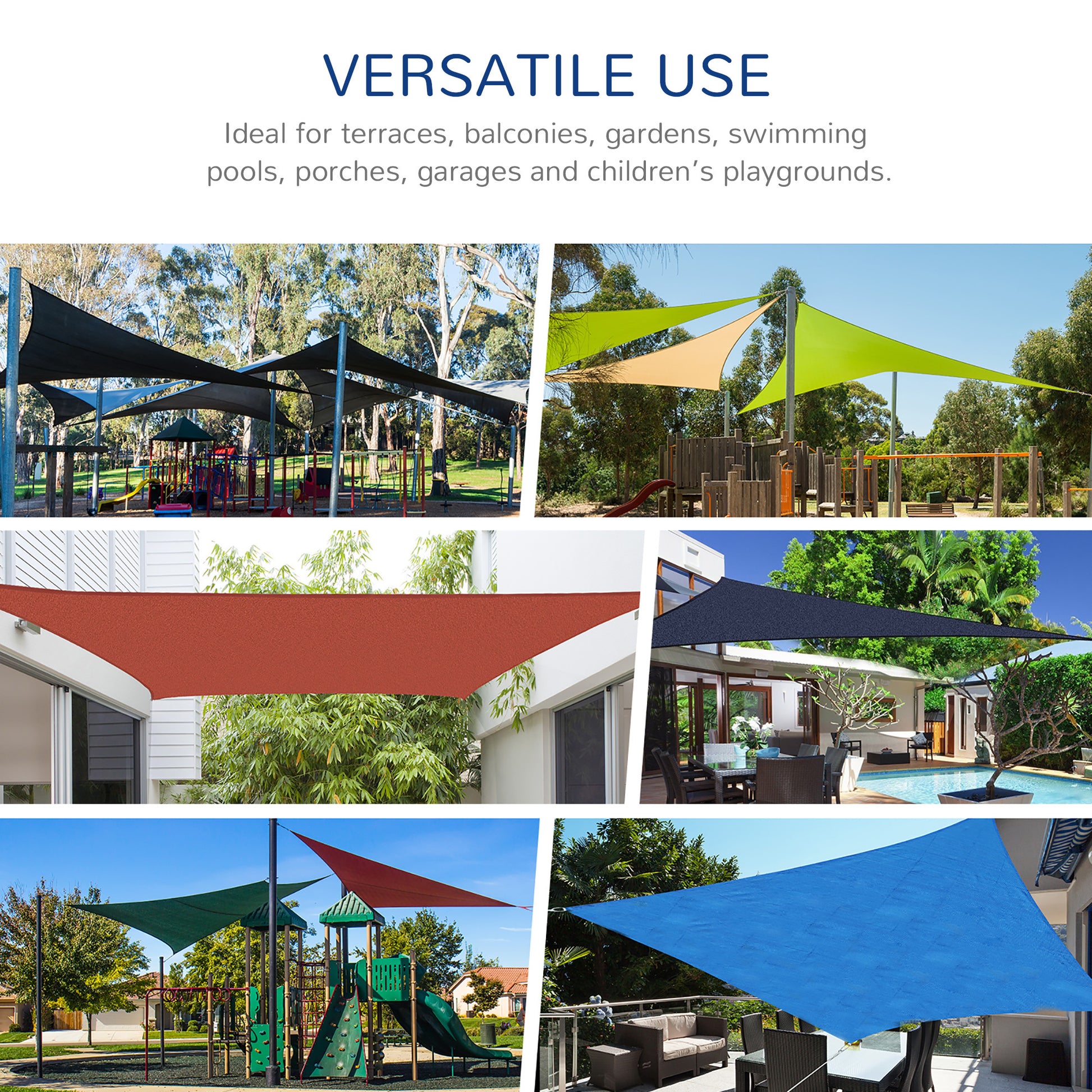 Outsunny 24' X 24' Sun Shade Sail Canopy, Uv Block For Patio Backyard Lawn Garden, Blue Blue Polyethylene