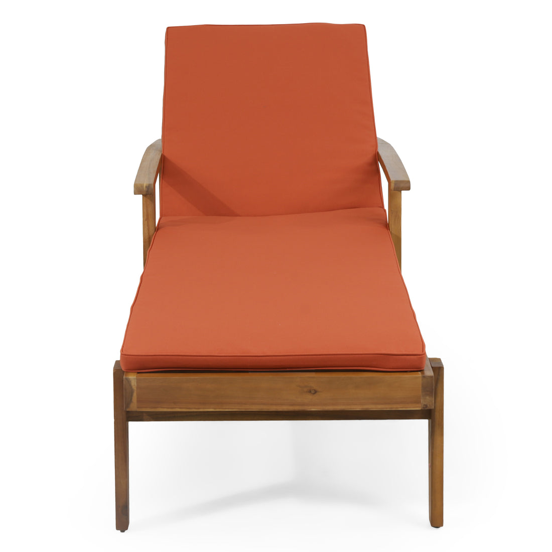 Jason Chaise Lounge Orange Wood Fabric