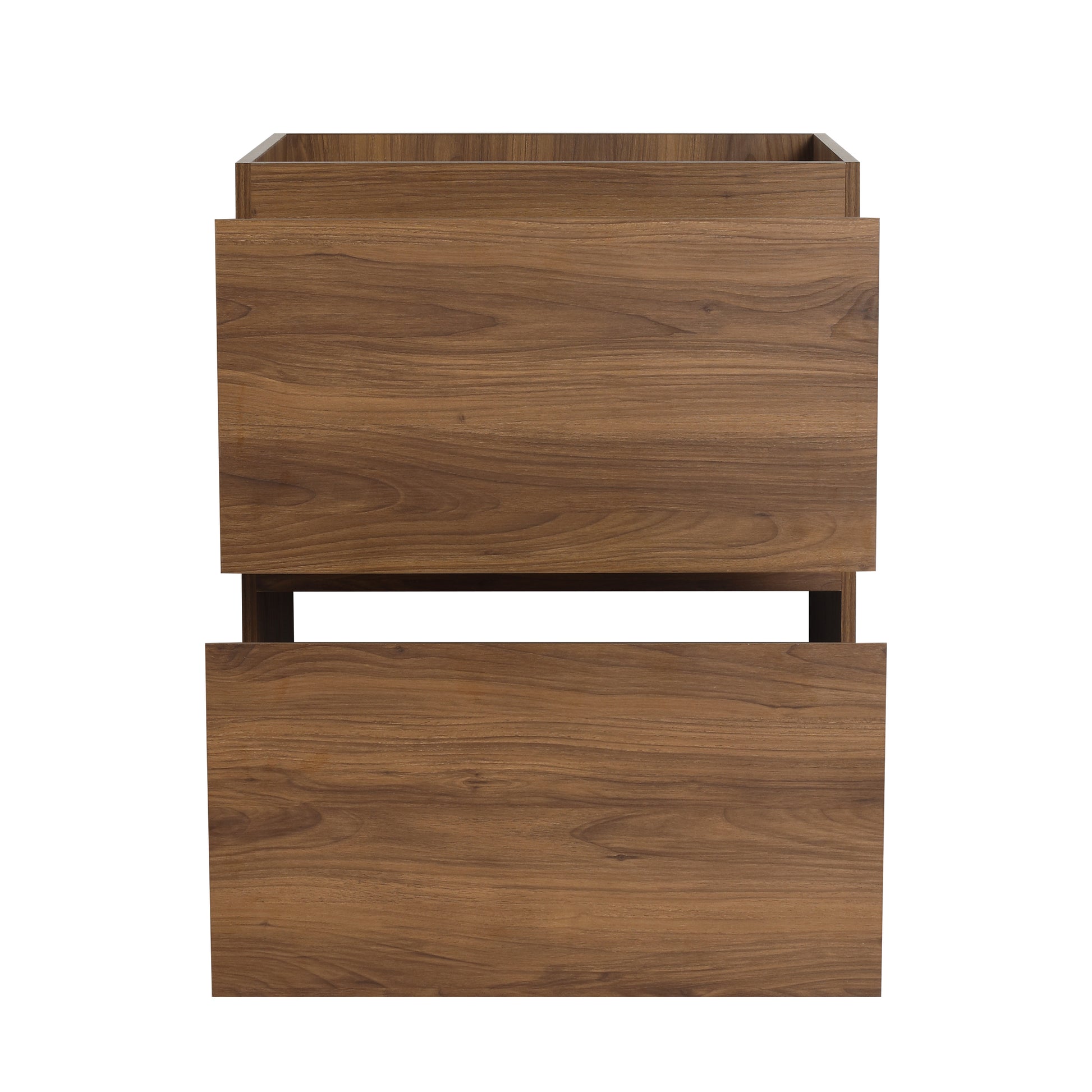 24" Bathroom Vanity With Double Drawer,Freestanding Bathroom Cabinet,Engineering Wood,Brown Only Vanity Without Top Brown Bathroom American Design Engineered Wood