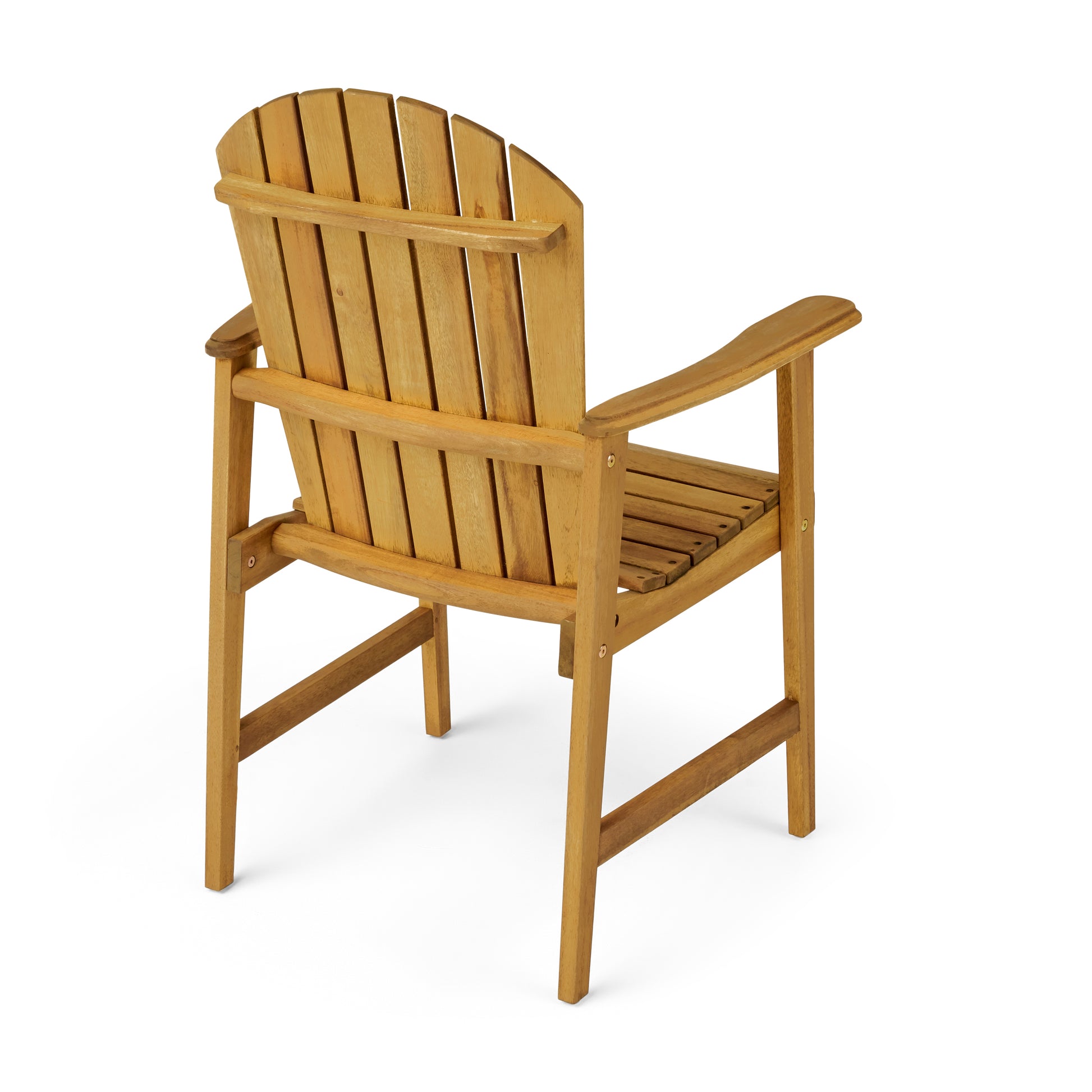 Outdoor Weather Resistant Acacia Wood Adirondack Dining Chairs Set Of 2 , Natural Finish Natural Acacia Wood