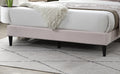 Elegant Modern Light Pink Velvet Upholstered Queen Size Bed Clean Lines Design Headboard 1Pc Bedframe Box Spring Not Required Queen Light Pink Wood Bedroom Contemporary,Modern Bed Frame Velvet