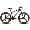 A27301M Mountain Bike 27.5 Inch Wheels, 21 Speed Road Bicycle With Dual Disc Brakes For Men And Women,High Carbon Steel Frame Front Fork Bicycles, Adult Faster Racing Bike Black Orange Steel