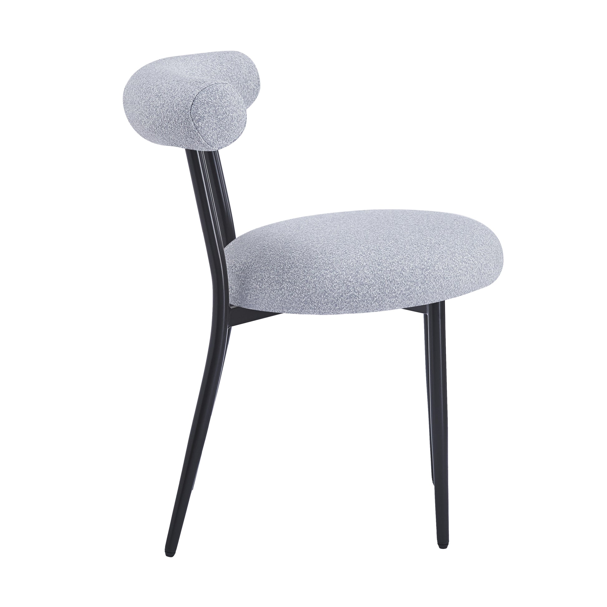 Dining Chair Set Of 2 Grey Fabric