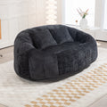 Coolmore Bean Bag Sofa Lazy Sofa Durable Comfort Lounger High Back Bean Bag Chair Couch For Adults And Kids, Indoor & Outdoor, Accent Floor Soft Lounge Chair Black Chenille Black Foam Chenille 2 Seat