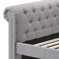 Justice Smoke Gray Fabric Daybed W Trundle Twin Gray Synthetic Wood,Upholstered