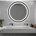 32Inch Bathroom Led Classy Vanity Mirror With Focused Backplane,Black Aluminum Alloy Frame,High Lumen,Dimmable Touch,Wall Switch Control, Anti Fog ,Cri 95 Adjustable 3000K 4500K 6000K ,Ip54 Waterproof Black And Silver Glass