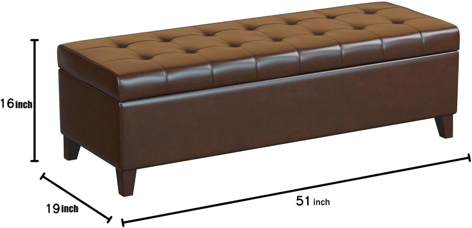 Mission Storage Ottoman Chocolate Pu