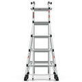 Aluminum Multi Position Ladder With Wheels, 300 Lbs Weight Rating, 22 Ft Metallic Grey Aluminium Alloy