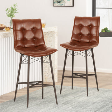 Bar Stool Light Brown Pu