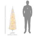 Homcom 5' Tall Pre Lit Slim Noble Fir Artificial Christmas Tree With 110 Warm White Led Lights And 294 Tips, For Christmas Decoration, White White Plastic