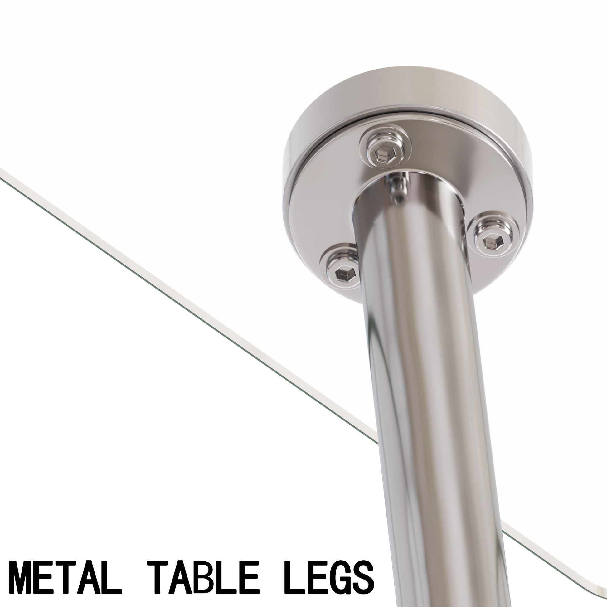 Glass Dining Table, Modern Rectangular Table With Tempered Glass Tabletop & Sliver Metal Legs, Simplistic Kitchen Table, 51 X 27.5 X 29.5 Inch, Versatile Table For Home Office Transparent Glass