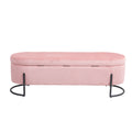 Coolmore Storage Ottoman,Bedroom End Bench,Upholstered Fabric Storage Ottoman With Safety Hinge, Entryway Padded Footstool, Ottoman Bench For Living Room & Bedroom Pink Pink Foam Velvet