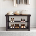 3 Tier Bamboo Shoe Rack Bench, Compact Storage Organizer, 286Lb Capacity, Suitable For Entryway Bedroom Living Room Balcony Brown Bamboo