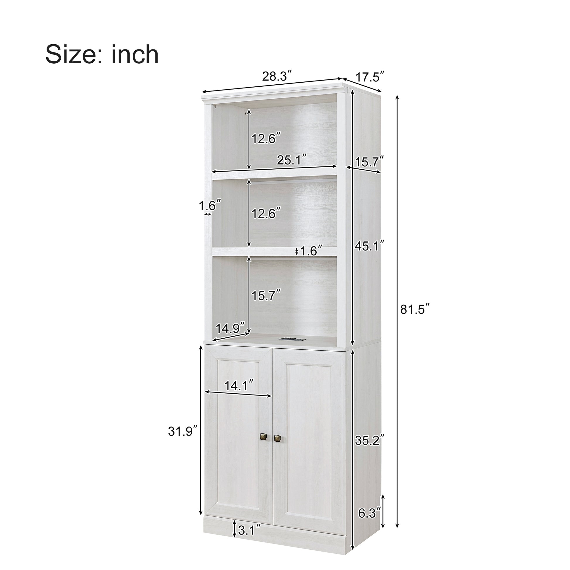 Queen Size Half Self Close And Open Murphy Bed With 1 Side Cabinet Storage Shelf, Cabinet Space Saving Bed Perfect For Guest Room, Bed Room, Guest Room, Home Office, Rustic White Box Spring Not Required Queen Rustic White Wood White Pine Murphy Solid