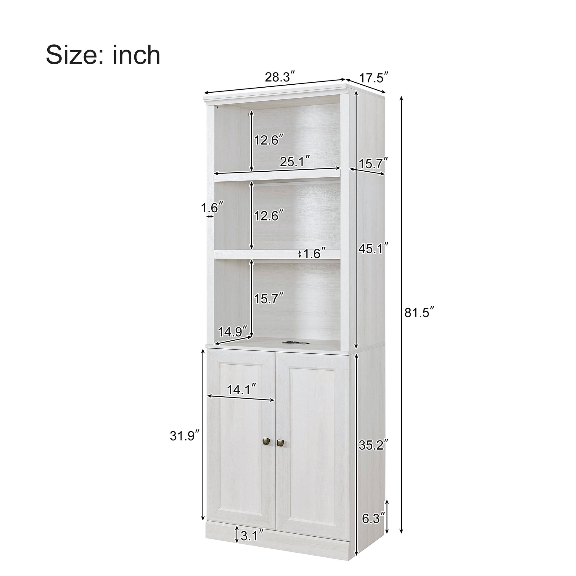 Full Size Half Self Close And Open Murphy Bed With 1 Side Cabinet Storage Shelf, Cabinet Space Saving Bed Perfect For Guest Room, Bed Room, Guest Room, Home Office, Rustic White Box Spring Not Required Full Rustic White Wood White Pine Murphy Solid Wood