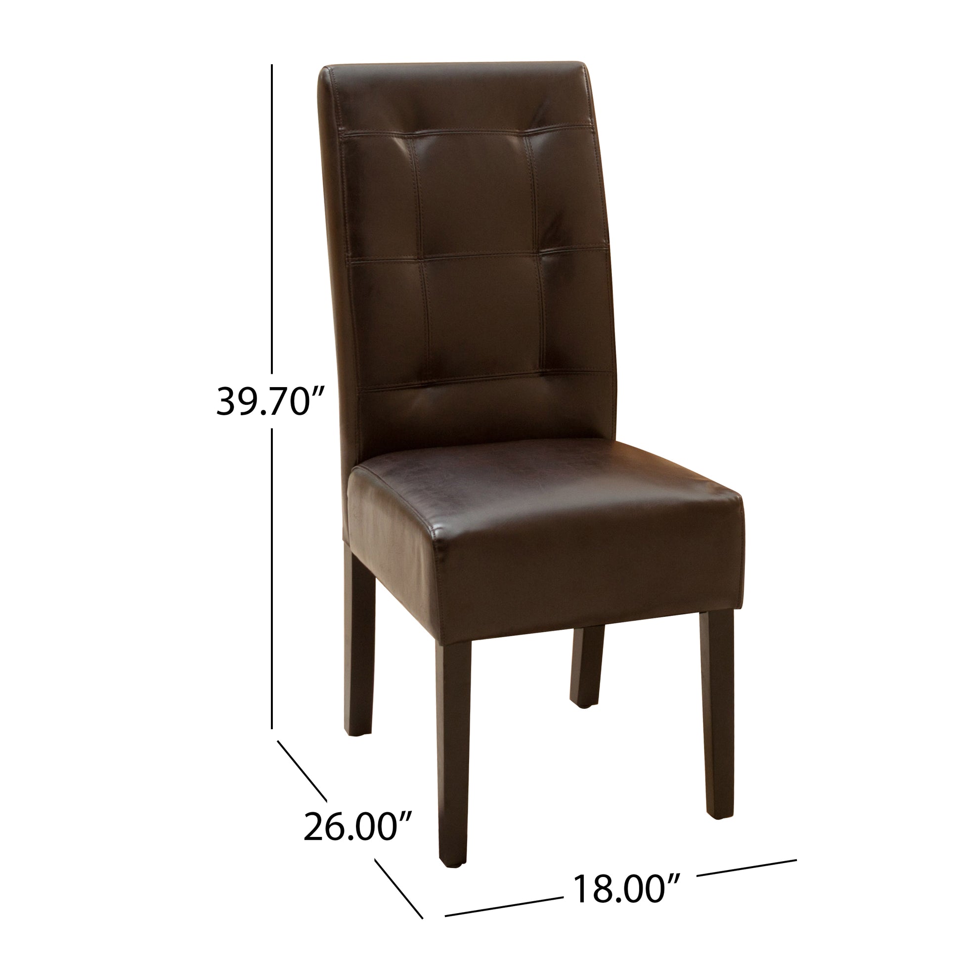 Haynes Kd Dining Chair V2 2Pcs Set Brown Bonded Leather