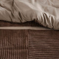 7 Piece Micro Corduroy Comforter Set Brown Queen Brown Polyester