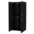Hazel Armoire In Melamine With 2 Doors4 Shelves And 2 Clothes Hanging Bar Black Bedroom Contemporary Particle Board Melamine