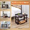 3 Tier Bamboo Shoe Rack Bench, Compact Storage Organizer, 286Lb Capacity, Suitable For Entryway Bedroom Living Room Balcony Brown Bamboo