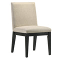 Beige And Black Padded Side Chair Set Of 2 Solid Beige Black Dining Room Modern Side Chair Solid Back Set Of 2 Wood Fabric