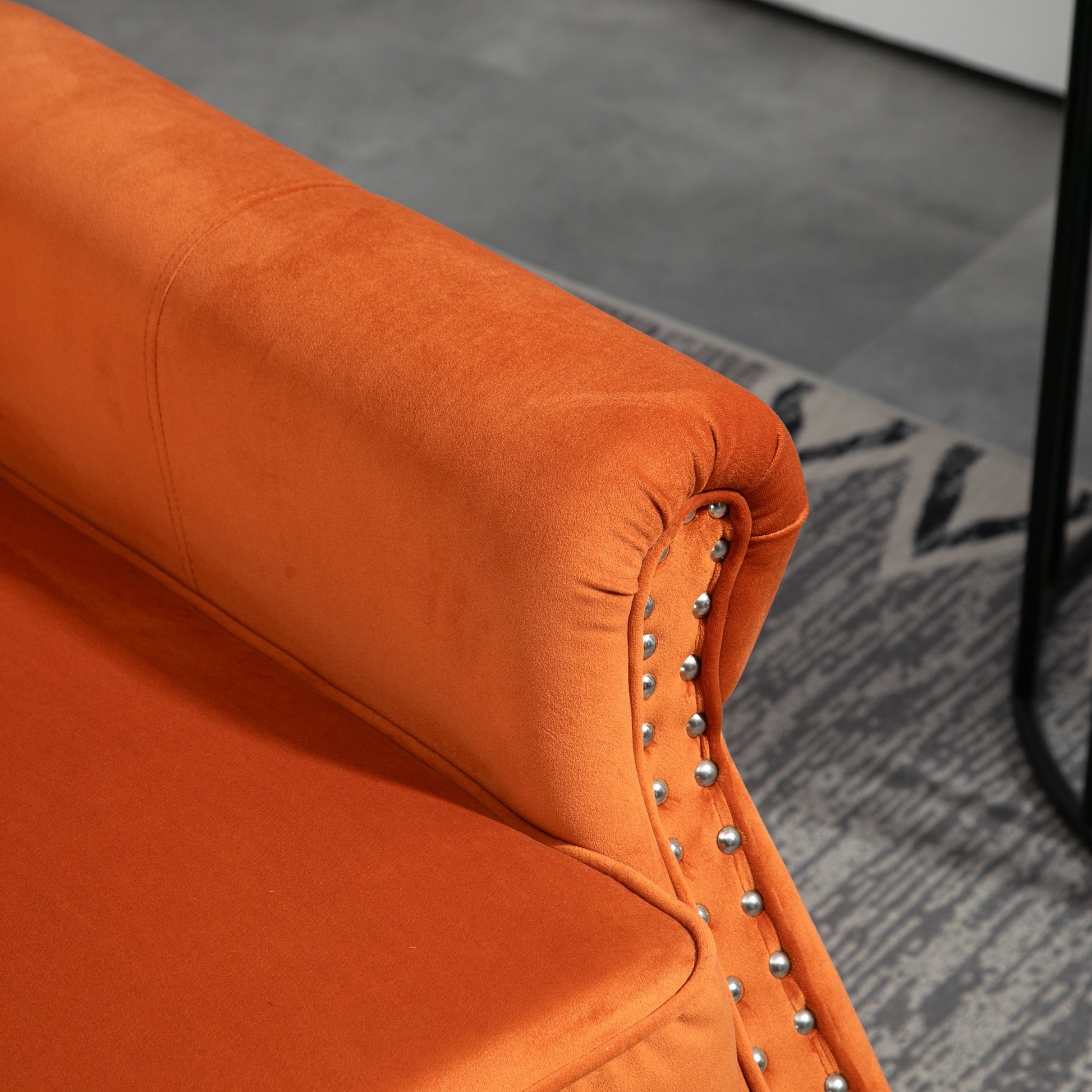 Coolmore Wood Frame Armchair, Modern Accent Chair Lounge Chair With Sturdy Wood Legs For Living Room Bedroom Orange Orange Foam Velvet