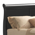 Black Queen Sleigh Bed Box Spring Required Queen Black Wood Bedroom Traditional Wood