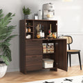 Desk Cabinet, With Storage Drawer & Shelves, Fold Up Desktop, Ideal For Home, Office, Dormitory, Small Spaces W31.49