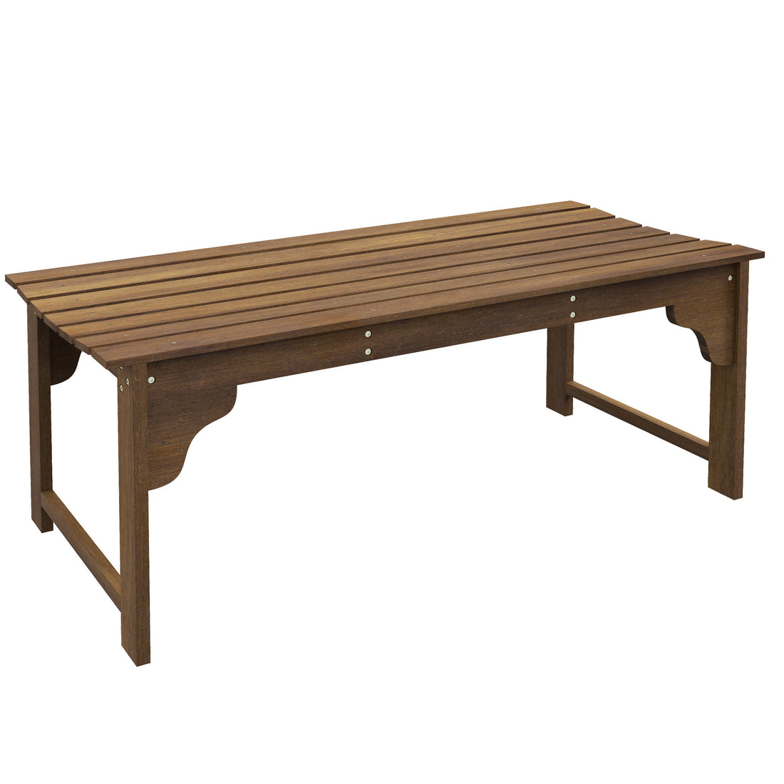 Outsunny Wooden Garden Bench, Outdoor Park Bench With Slatted Seat, Backless Front Porch Bench With Curved Seat For Conservatory, Garden, Poolside, Deck, Teak Natural Wood