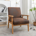 25.38'' Wide Classic Mid Century Modern Arm Chair, Light Brown Light Brown Microfiber
