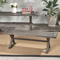 Modern Outdoor Aluminum Dining Bench, Dark Gray Only Sold In Dark Gray Aluminium
