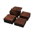 Acacia Wood Interlocking Deck Tiles Striped Pattern, 20 Pcs 12