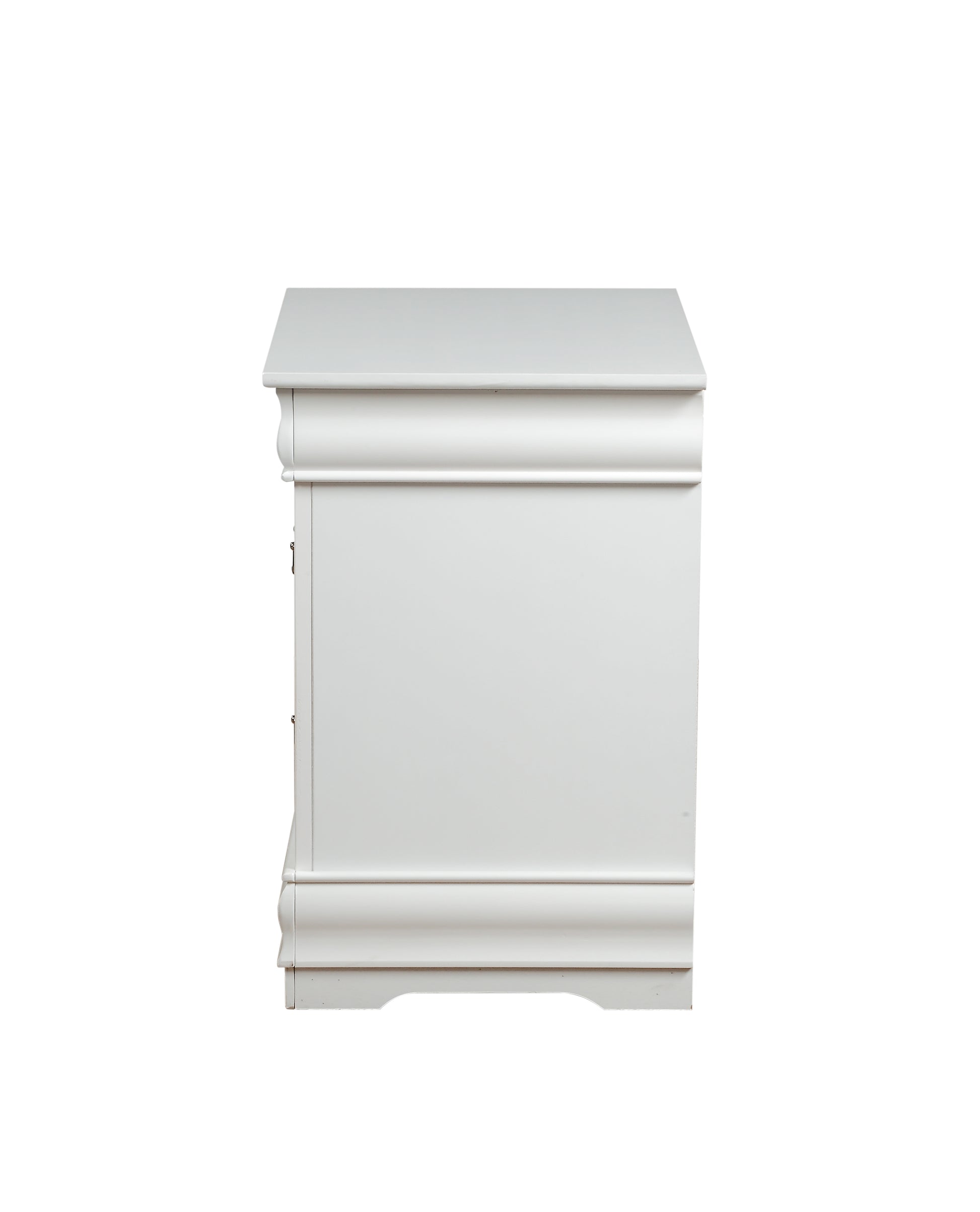 Louis Philippe White Finish Nightstand White Synthetic Wood