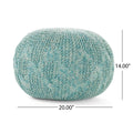 Deon Knitted Pet Yarn 20 X 20 Round Pouf Aqua Pet